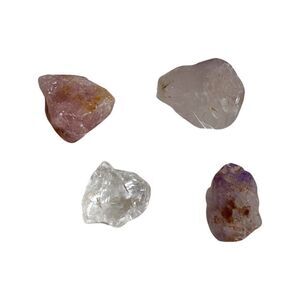 White Quartz, Amethyst and Rose Quartz Crystals Quartz Necklace 5pcs from Ghana